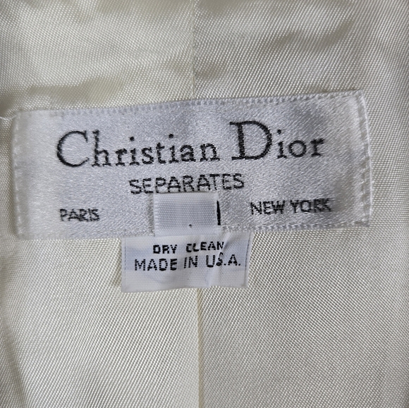 Christian Dior Seperates Cream Vintage Linen-Cotton Blazer - Picture 8 of 12